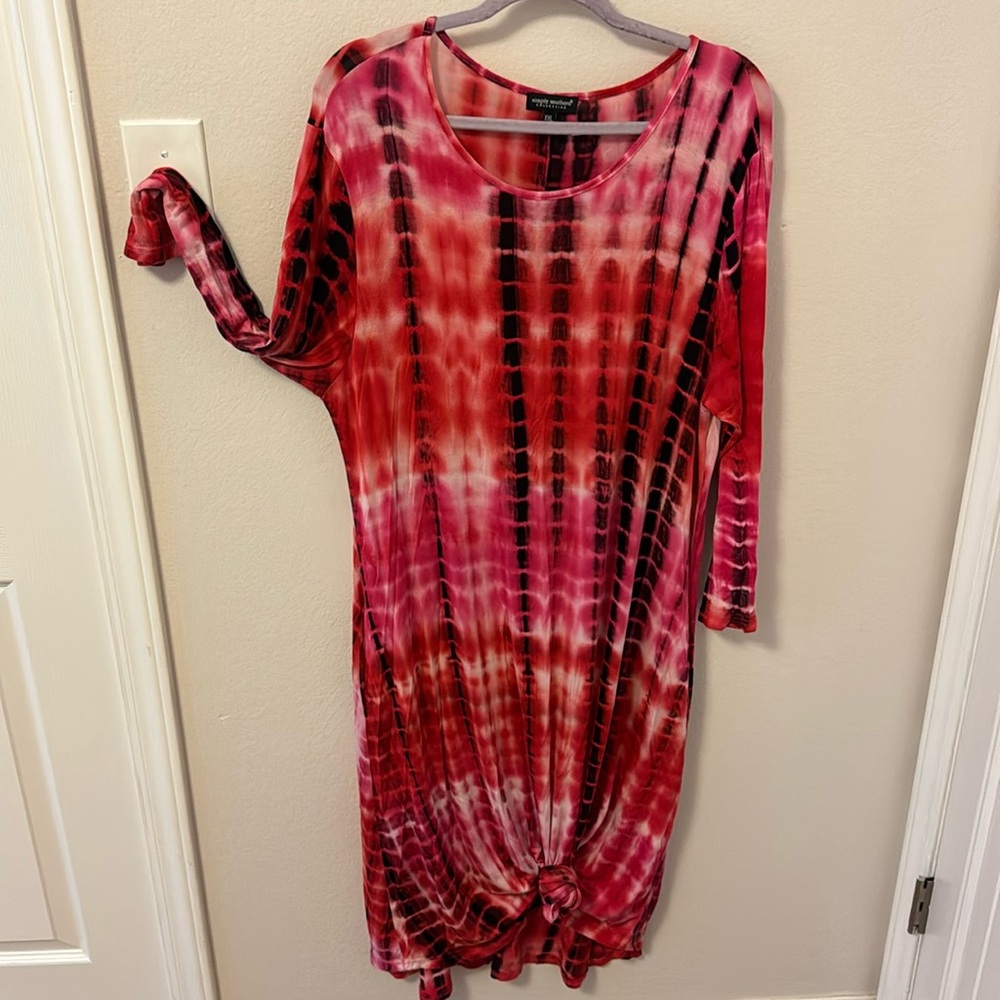 Simply Southern Long Split Hem Flowy Tie Dye Dress with Pockets size XXL